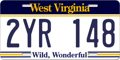 WV license plate 2YR148