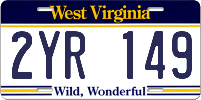 WV license plate 2YR149