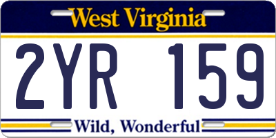 WV license plate 2YR159