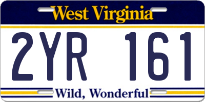 WV license plate 2YR161