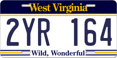 WV license plate 2YR164