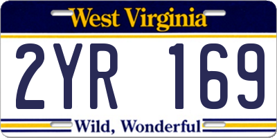 WV license plate 2YR169