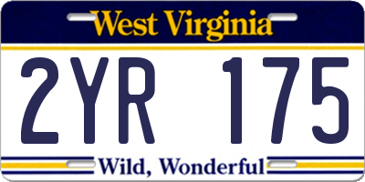 WV license plate 2YR175