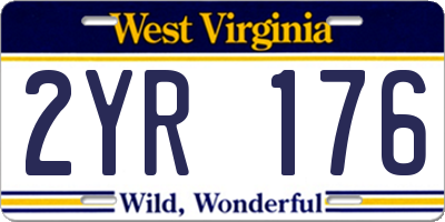 WV license plate 2YR176