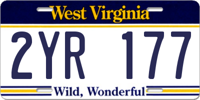 WV license plate 2YR177