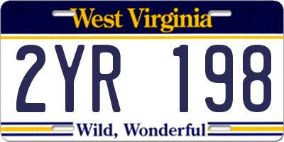 WV license plate 2YR198