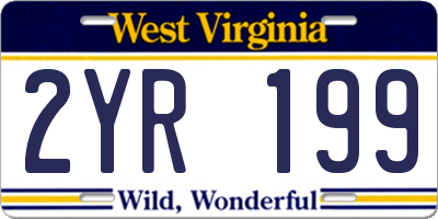 WV license plate 2YR199