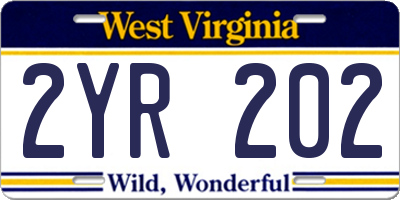 WV license plate 2YR202