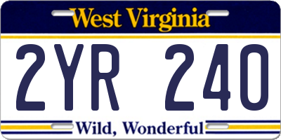 WV license plate 2YR240