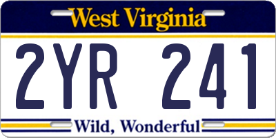 WV license plate 2YR241