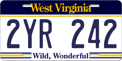 WV license plate 2YR242