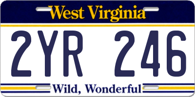 WV license plate 2YR246