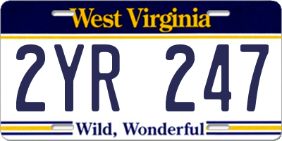 WV license plate 2YR247
