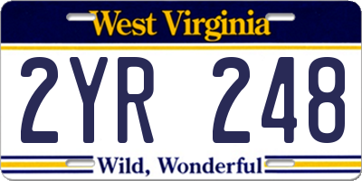 WV license plate 2YR248