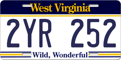 WV license plate 2YR252