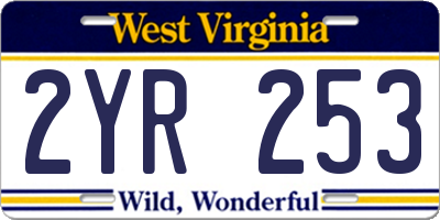 WV license plate 2YR253
