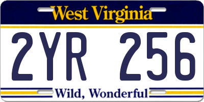 WV license plate 2YR256