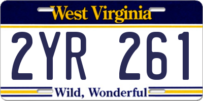 WV license plate 2YR261