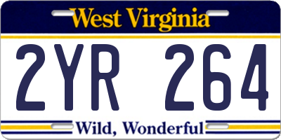 WV license plate 2YR264