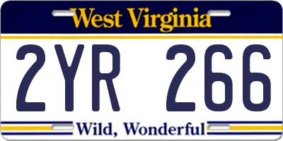 WV license plate 2YR266