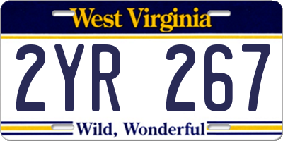 WV license plate 2YR267