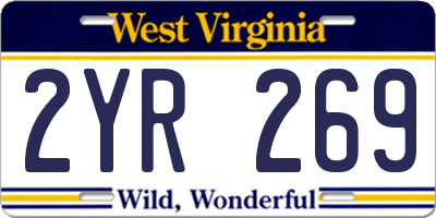 WV license plate 2YR269