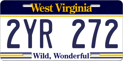 WV license plate 2YR272