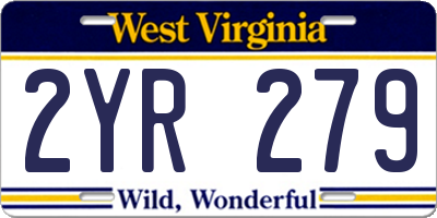 WV license plate 2YR279