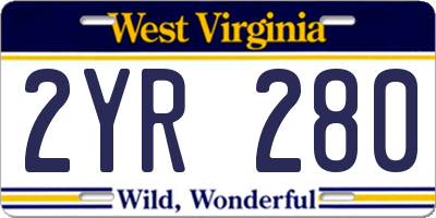 WV license plate 2YR280