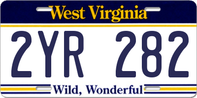 WV license plate 2YR282