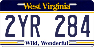 WV license plate 2YR284