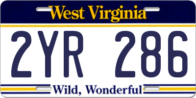 WV license plate 2YR286
