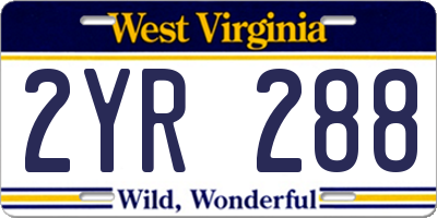 WV license plate 2YR288