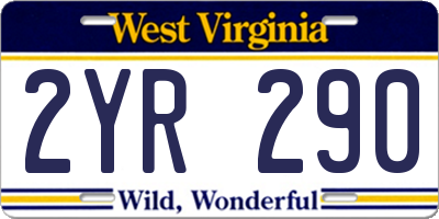 WV license plate 2YR290