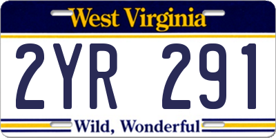 WV license plate 2YR291
