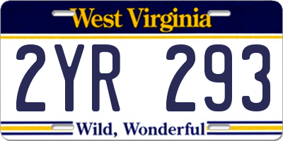 WV license plate 2YR293