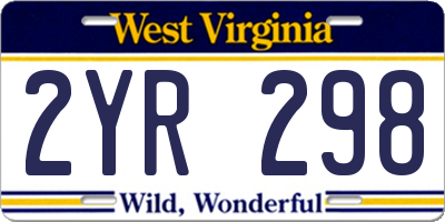 WV license plate 2YR298