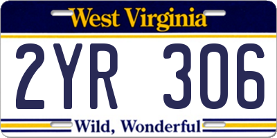 WV license plate 2YR306