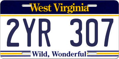 WV license plate 2YR307