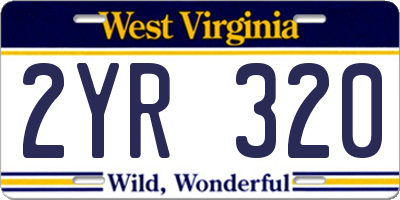 WV license plate 2YR320