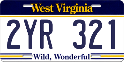 WV license plate 2YR321