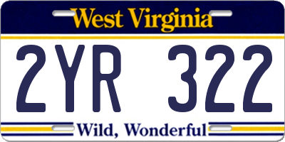 WV license plate 2YR322