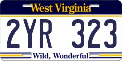 WV license plate 2YR323