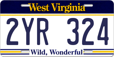 WV license plate 2YR324