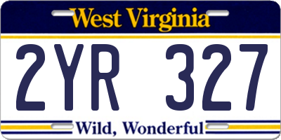 WV license plate 2YR327