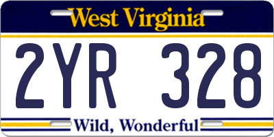 WV license plate 2YR328