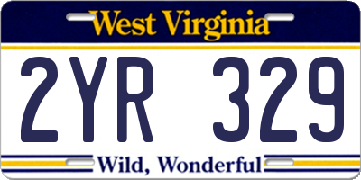 WV license plate 2YR329