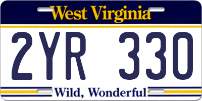 WV license plate 2YR330