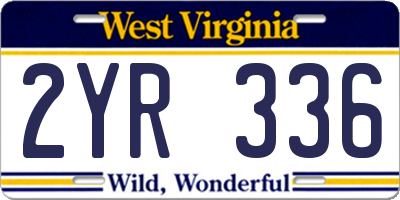 WV license plate 2YR336