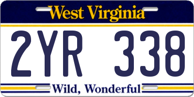 WV license plate 2YR338